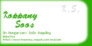 koppany soos business card