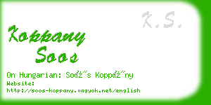 koppany soos business card